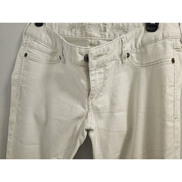 Express Women's Zelda Slim Fit Ultra Low Rise White Jean Legging Size 10 EUC - Picture 3 of 14